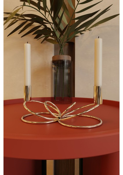 Modern Paslanmaz Metal Şamdan, Şık ve Estetik Ev ile Ofis Dekoru Için Ideal