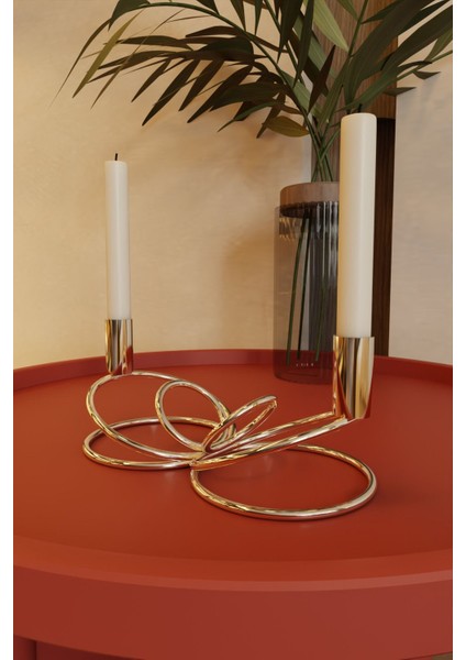 Modern Paslanmaz Metal Şamdan, Şık ve Estetik Ev ile Ofis Dekoru Için Ideal indirimleri