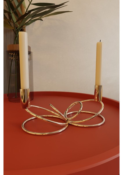 Modern Paslanmaz Metal Şamdan, Şık ve Estetik Ev ile Ofis Dekoru Için Ideal