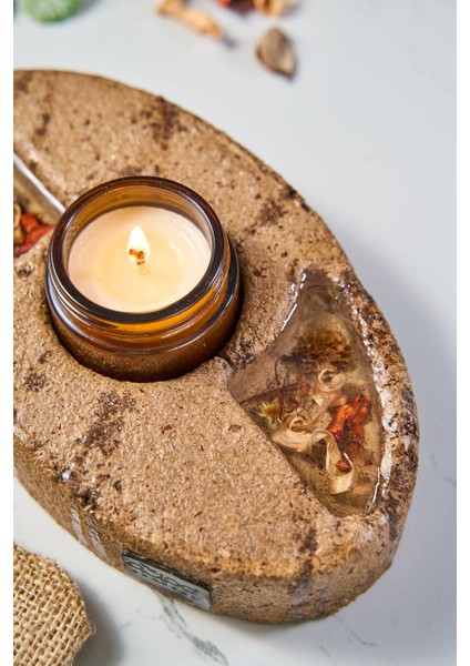 Kişiselleştirilebilir Vintage Mumluk, Vegan Soya, El Yapımı, Modern Tasarım, Kahverengi modelleri