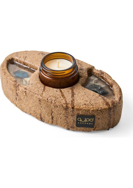 Kişiselleştirilebilir Vintage Mumluk, Vegan Soya, El Yapımı, Modern Tasarım, Kahverengi