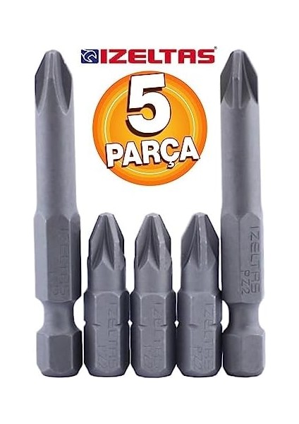 Izeltaş Matkap Ucu Seti Bits Uç Vidalama Aparatı Yıldız Uç (5 Parça)