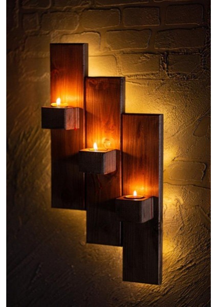 Ahşap Dekoratif Duvar Süsü, LED Işıklı, Doğal ve Şık Tasarım