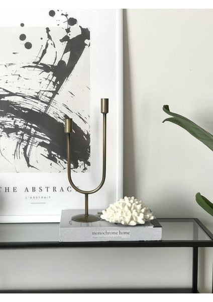 Iki Kollu Metal Şamdan ve Mumluk, Dekoratif, Eskitme Pirinç Tasarım fiyatları