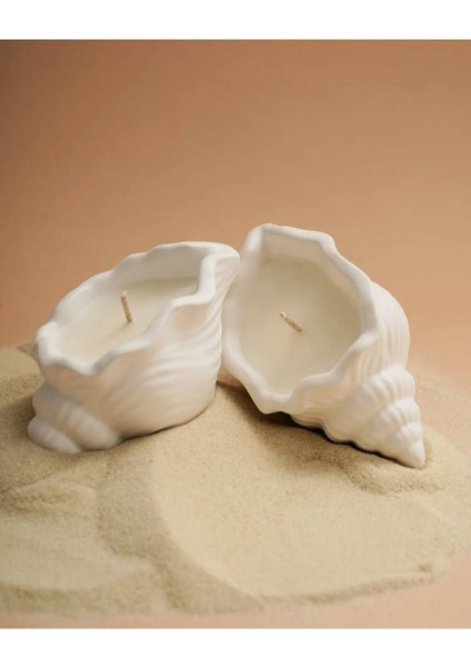 Beyaz Deniz Kabuklu Mumluk, Deniz Teması Dekorasyonu, Şık ve Zarif Tasarım modelleri