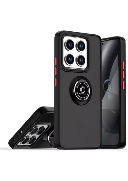 Xiaomi Mi 14T Pro Kılıf Montreal Yüzüklü Silikon Kapak - Siyah Drstr modelleri