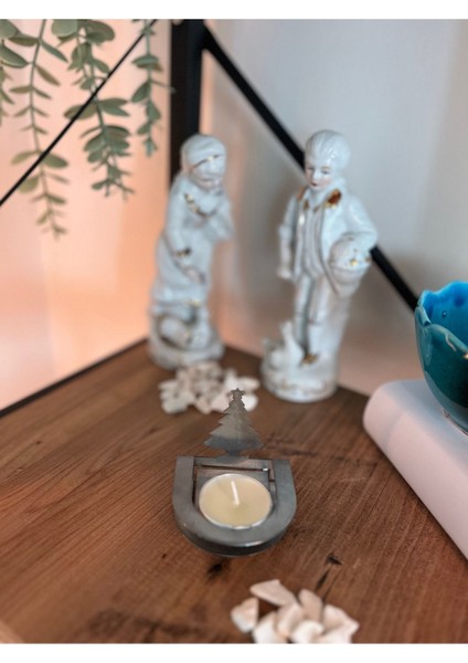 Yılbaşı Ağacı Temalı Katlanabilir Silüet Dekoratif Mumluk, Gri, Şık ve Pratik Tasarım fiyatları