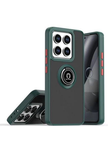 Xiaomi Mi 14T Pro Kılıf Montreal Yüzüklü Silikon Kapak - Yeşil Drstr modelleri