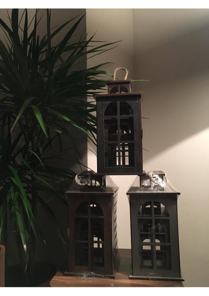 3 Boy Fener Mumluk, Doğal Ahşap Tasarım, Şık ve Kullanışlı Ev Dekoru fırsatları