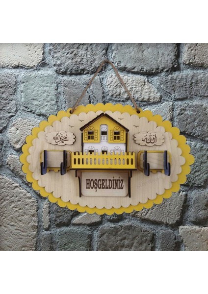 Elips Anahtar Askısı, 29X19 Cm, Ev Için Şık ve Kullanışlı Sarı Tasarım fiyatları