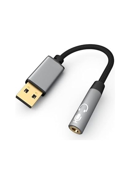 Trend USB To 3.5mm Jack Çevirici Dönüştürücü Kulaklık ve Mikrofon Destekli USB To Aux Dönüştürücü Adaptör Pc/ps Için Uygun Araçlar ile Uyumlu