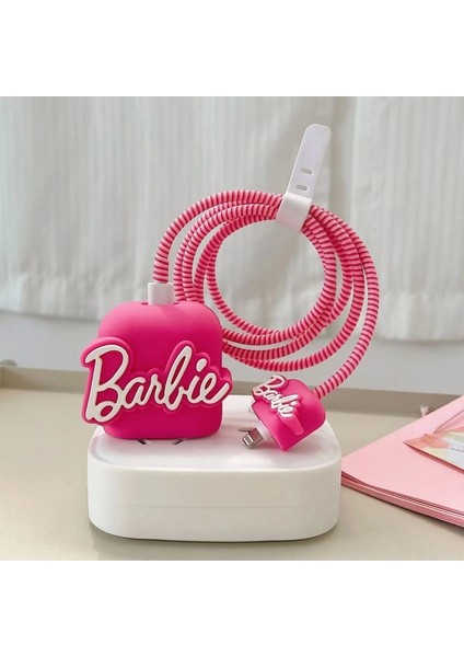 Iphone 18W/20W Uyumlu Barbie Şarj Kılıfı, Şarj Kablosu Örme Aparatı, Toparlayıcı