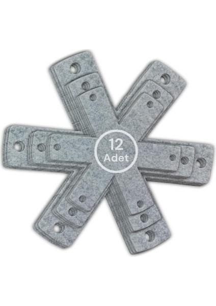 12 Adet Tencere Tava Koruyucu Düzenleyici Çizilme Önleyici Set (Gri)