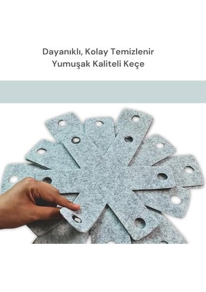 12 Adet Tencere Tava Koruyucu Düzenleyici Çizilme Önleyici Set (Gri)