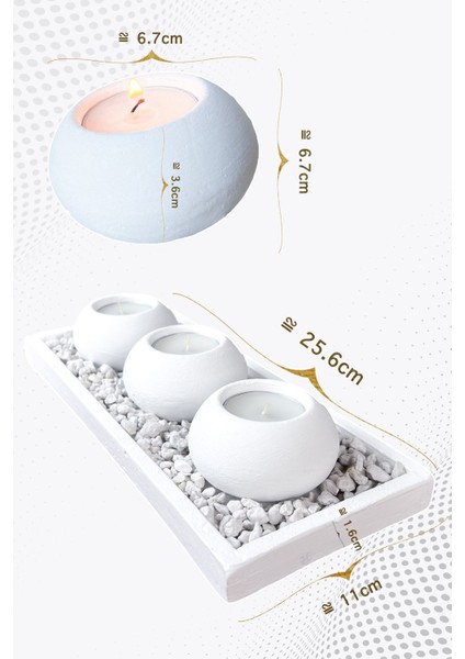 Şık 3'lü Yuvarlak Siyah Tealight Mumluk Seti, Evinizi Güzelleştirir fiyatları