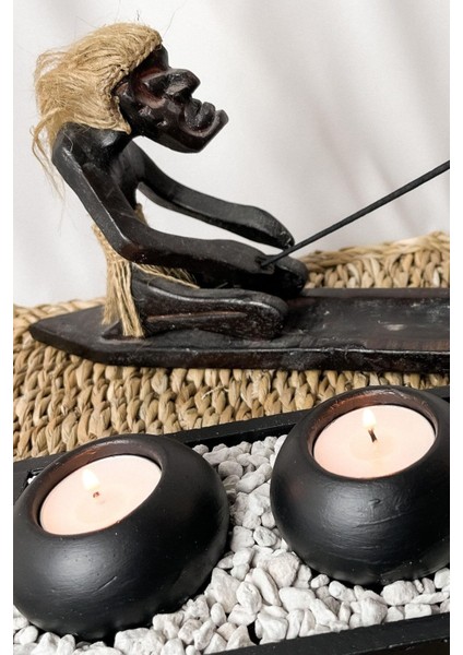 Şık 3'lü Yuvarlak Siyah Tealight Mumluk Seti, Evinizi Güzelleştirir fırsatları