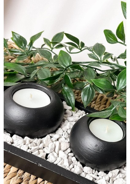 Şık 3'lü Yuvarlak Siyah Tealight Mumluk Seti, Evinizi Güzelleştirir indirimleri