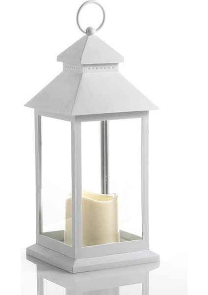 Bahçe Dekoratif Beyaz Fener Seti, Pilli Mum ve Askılı Mumluk fiyatları