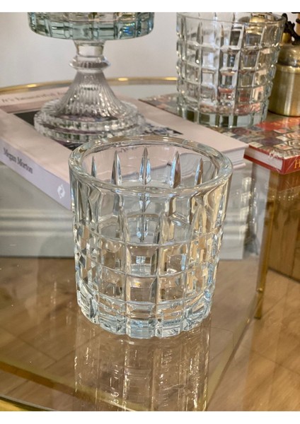Şeffaf Kristal Mumluk 10X10CM, Şık ve Zarif Dekoratif Aksesuar