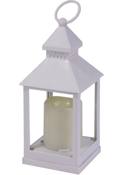 Bahçe Dekoratif Beyaz Fener Seti, Pilli Mum ve Askılı Mumluk modelleri
