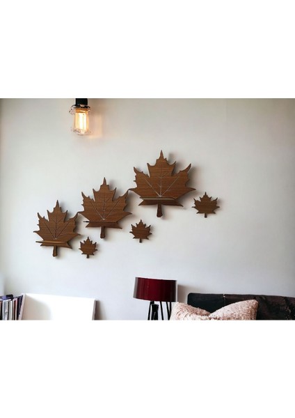 3'lü Yaprak Mumluk Seti, Ahşap Duvar Dekorasyonu, Şık ve Doğal Aksesuar modelleri