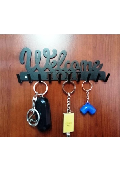 Anahtar Askılığı Ister Kendinden Yapışkanlı Ister Vidalı Welcome Mat Siyah