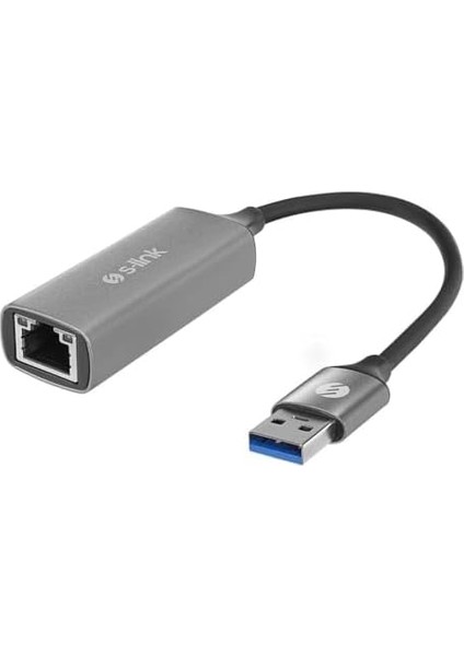 SW-U334 Gri Metal USB 3.0 To RJ45 10/100/1000MBPS Gigabit Adaptör