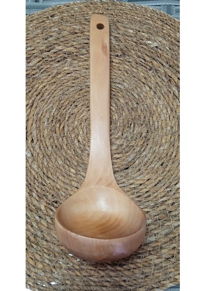 Doğal Ahşap Kepçe 27CM Çorba Yemek Kepçesi