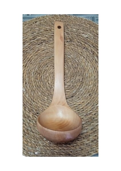 Doğal Ahşap Kepçe 27CM Çorba Yemek Kepçesi