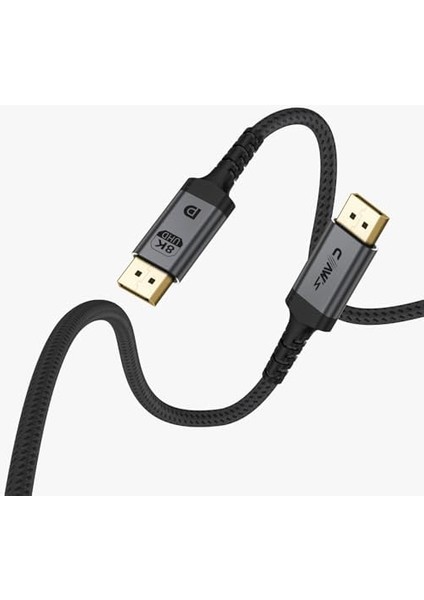 8k UHD Displayport V1.4 32.4 Gbps / 24K Gold/alüminyum Gövdeli 8k 60Hz-4K 120Hz-2K 240HZ-FHD 240Hz Destekli G-Sync & Freesync 2 Metre Premium Displayport Kablo (C-Dpp-B1)