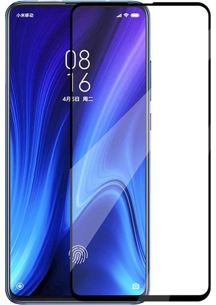 Xiaomi Mi 9t Tam Kaplayan Temperli Cam Ekran Koruyucu Siyah