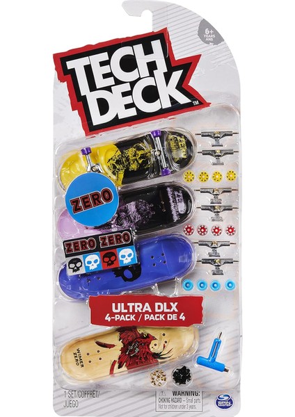 Deck, Ultra Deluxe 4'lü Parmak Kaykay Seti, Gerçeğe Uygun Kaykay Grafikleri - Koleksiyon, Inşa Etme ve Havalı Numaralar Için, 6 Yaşından Itibaren