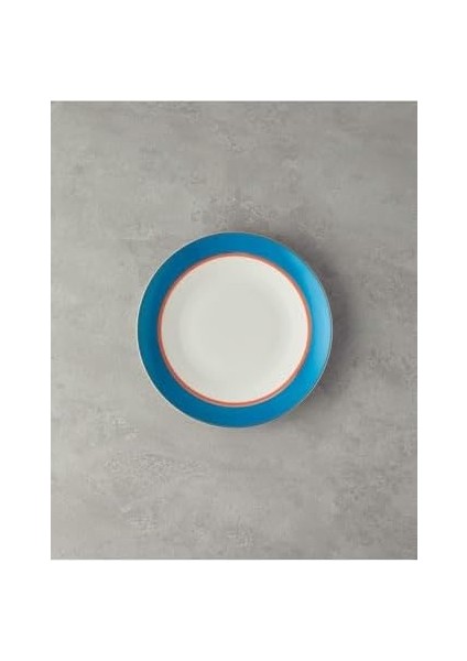 Home Carny Bone Porselen Servis Tabağı 25 cm Mavi
