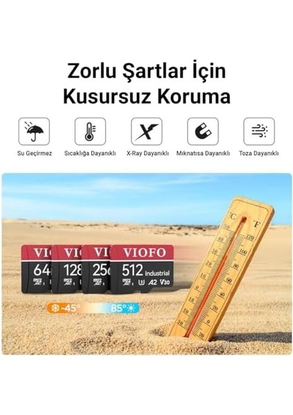 High Endurance 128GB Class 10 A2 V30 100MB/S Okuma 80MB/S Yazma Micro Sd Hafıza Kartı