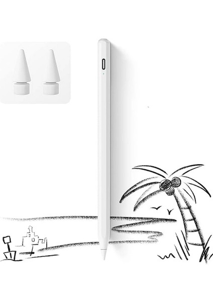 Ipad 2018-2022 Için Düğmeli Stylus Kalem, Avuç Içi Reddetme Aktif Kalem Apple Uyumlu