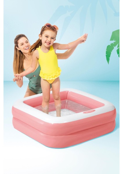 Pembe Mini Kare Şişme Havuz, 86X86X25 Cm, Keyifli Su Eğlencesi modelleri