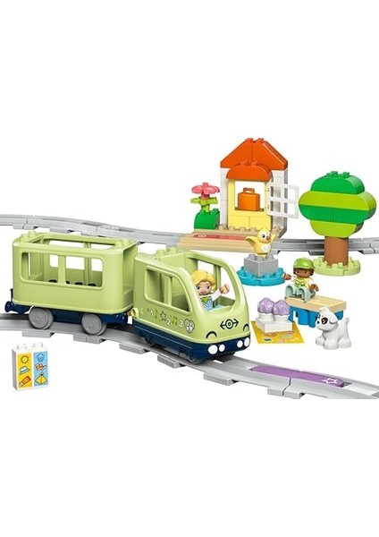 Town Interaktif Macera Treni 10427-2 Yaş ve Üzeri Çocuklar Için Işık ve Seslerle Rol Yapma Becerilerini Teşvik Eden Eğitici Oyuncak Yapım Seti, Hediye Fikri (57 Parça)