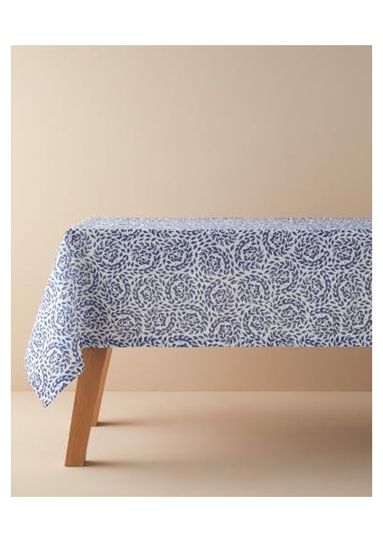 Home Carnival Floral Polyester Masa Örtüsü Mavi