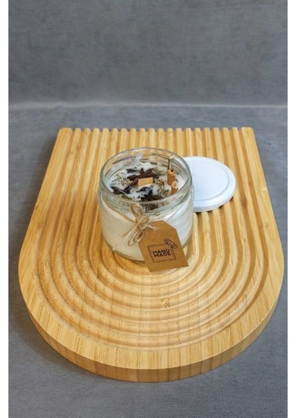 El Yapımı Cam Kavanozda Baharat Temalı Beyaz Mum modelleri