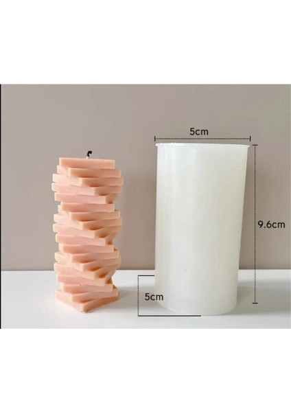 Dikdörtgen ve Spiral Şekilli Silikon Mum Kalıbı, Yaratıcı Projeleriniz Için Ideal
