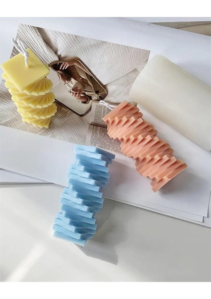 Dikdörtgen ve Spiral Şekilli Silikon Mum Kalıbı, Yaratıcı Projeleriniz Için Ideal modelleri