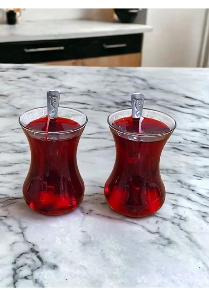 Tavşan Kanı Çay Sever Mum Seti, 2'li, Sıcak ve Hoş Atmosfer Yaratır