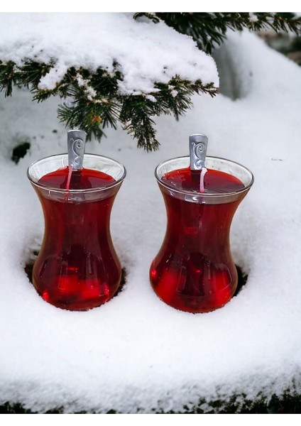 Tavşan Kanı Çay Sever Mum Seti, 2'li, Sıcak ve Hoş Atmosfer Yaratır modelleri