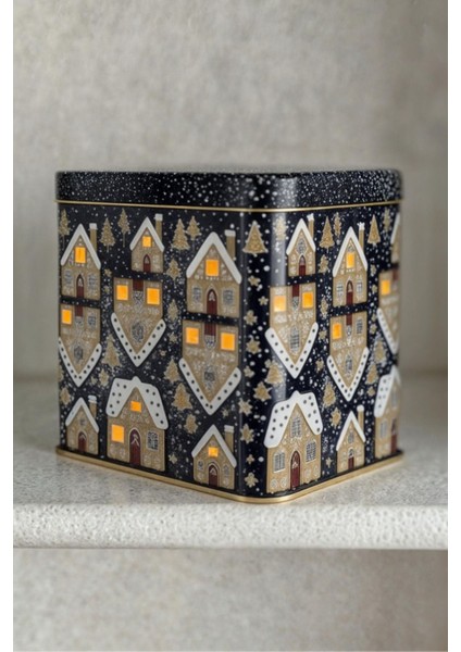 Yılbaşı Temalı Mavi Ana Ev Kutusu, Hediye ve Sürprizler Için Tasarlandı