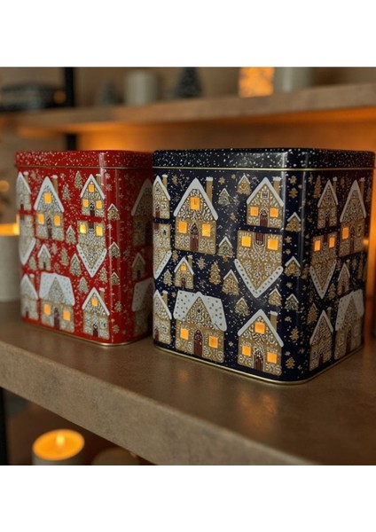 Yılbaşı Temalı Mavi Ana Ev Kutusu, Hediye ve Sürprizler Için Tasarlandı fiyatları