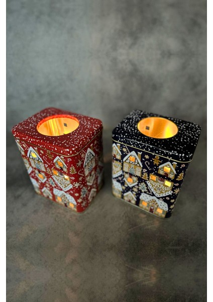 Yılbaşı Temalı Mavi Ana Ev Kutusu, Hediye ve Sürprizler Için Tasarlandı