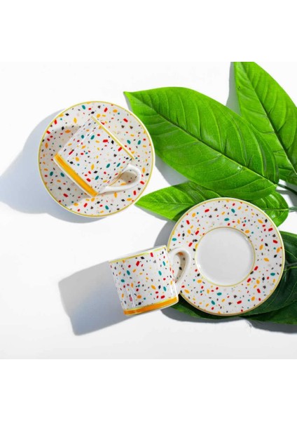 TE- 028 Colorful 6lı Türk Kahvesi Fincan Takımı
