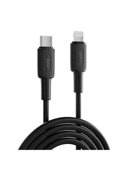 27W USB Type-C To Lightning iPhone iPad Silikon Hızlı Şarj ve Data Kablosu Siyah 1 Metre