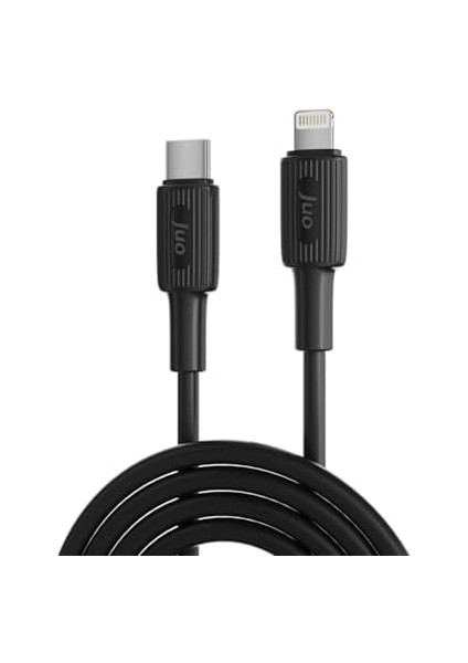 27W USB Type-C To Lightning iPhone iPad Silikon Hızlı Şarj ve Data Kablosu Siyah 1 Metre