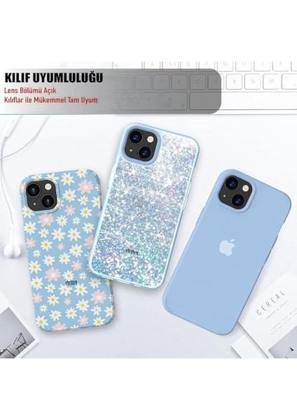 Apple iPhone 13 ile Uyumlu Alüminyum Çerçeveli Temperli Safir Metal Lens (Siyah, Apple iPhone 13)